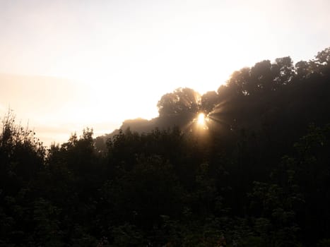 Landscape Peak of mountains with sunshine in the morning.