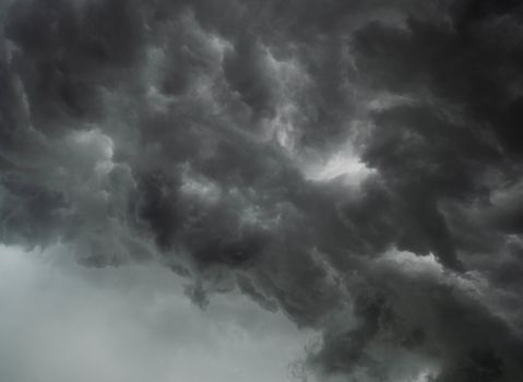 The dark clouds on dramatic sky background before the rainy weather.