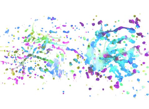 Art hand brush splashing color on white background.