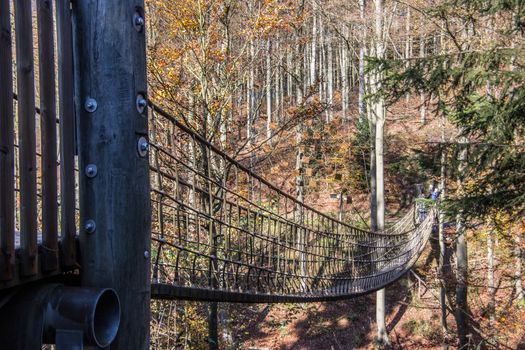 Suspension bridge as a tourist attraction in the Rothaar Mountains