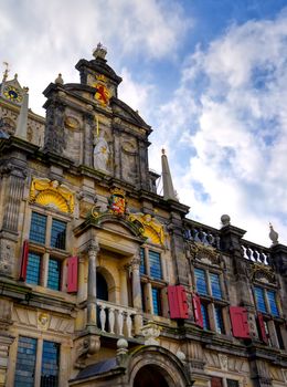 The city hall in the city of Delft in The Netherlands on a sunny day.