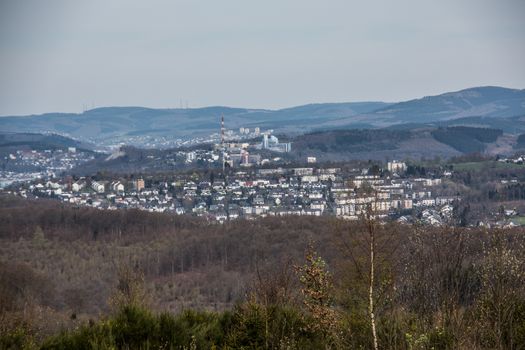 City of Siegen with university from the mountain top