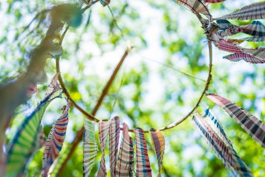 colorful tung flag from traditional way of life in Thailand