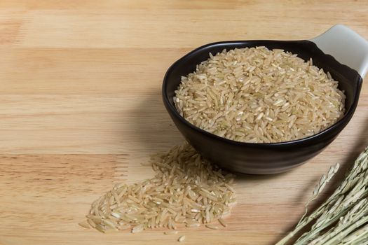 Uncooked Jasmine Brown Rice in Bowl