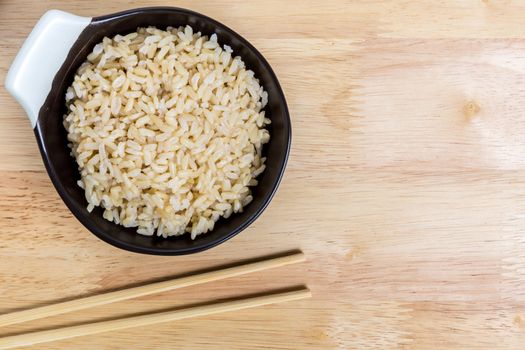 Cooked Jasmine Brown Rice in Bowl
