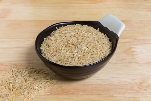 Uncooked Jasmine Brown Rice in Bowl