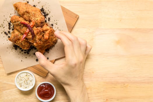 Spicy deep fried chicken great for snack break!