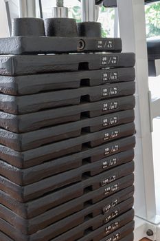 Weight training machine and equipment in gym