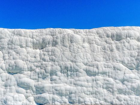 Vacation in Turkey, visit of the white patios and pools from Travertin in Pamukkale