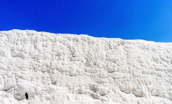 Vacation in Turkey, visit of the white patios and pools from Travertin in Pamukkale