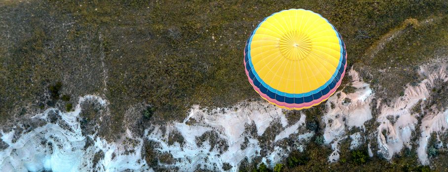 Flight with two baollons over Cappadocia, view from above