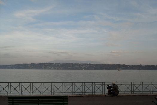 A beautiful view of Geneva in a beautiful winter day, Switzerland - Romantic view of a Swiss city