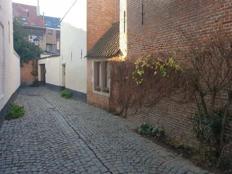 Mechelen, Flanders, Belgium - December 13, 2018: The Mechelen beguinage in the historical city center in Mechelen (Malines)