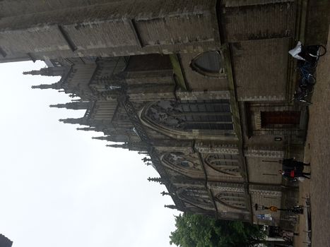 Utrecht, Netherlands - June 7, 2017: Traditional old street and buildings in Utrecht, Netherlands.