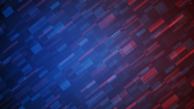 abstract Blue and Red pixel block background. Digital motion dynamic pixel.