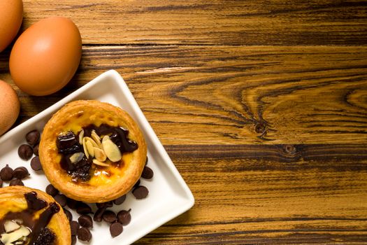 Traditional Portuguese egg tart to be eaten with tea.