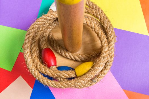 Ring toss game is a child's favorite toy.