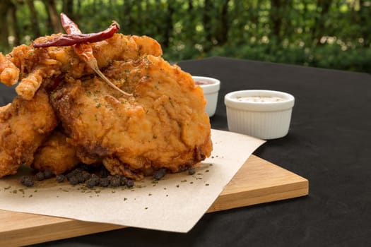 Spicy deep fried chicken great for snack break!