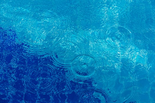 Reflection of water drop ripple in swimming pool