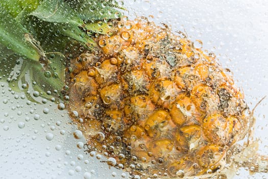 Water drop, droplet, raindrop of pineapple background