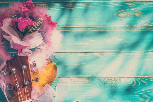 Ukulele is a Hawaiian Style String Music Instrument.