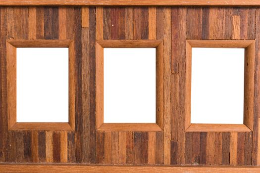Blank Vintage Wood Texture Picture Frame for 3 Pictures to be used for Background