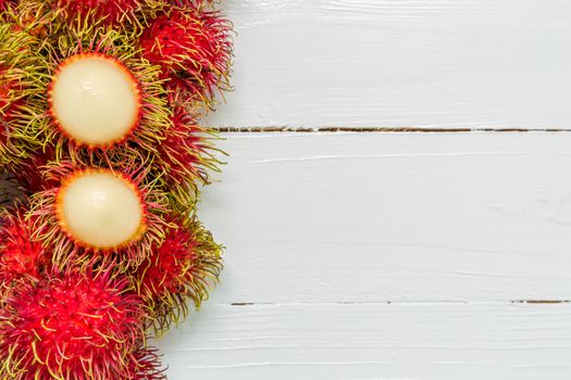 Rambutan, tropical fruit, common fruit in Southeast Asia countries.