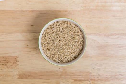 Uncooked Jasmine Brown Rice in Bowl