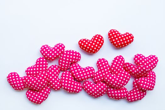 Valentine's hearts on white background