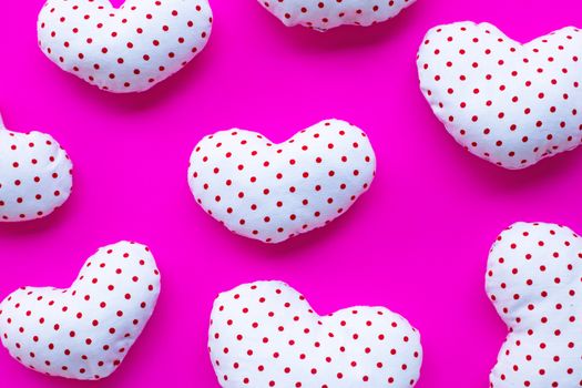 Valentine's hearts on pink, Top view