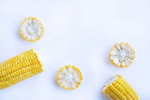 Corn on white background