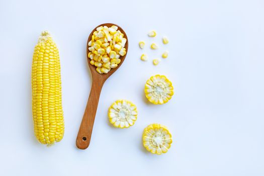 Corn on white background