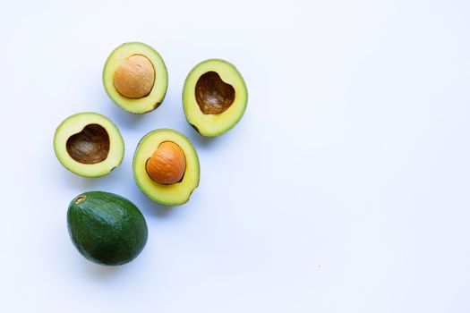 Avocado on white background.