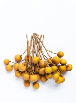 Longan isolated on white background. Top view