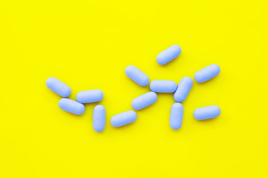 "PrEP" ( Pre-Exposure Prophylaxis). used to prevent HIV, yellow background.