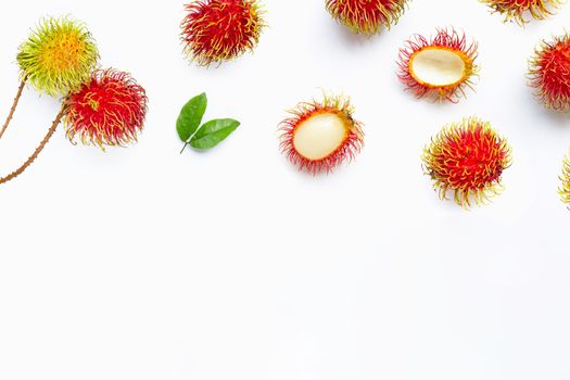 Rambutan isolated on white background. 