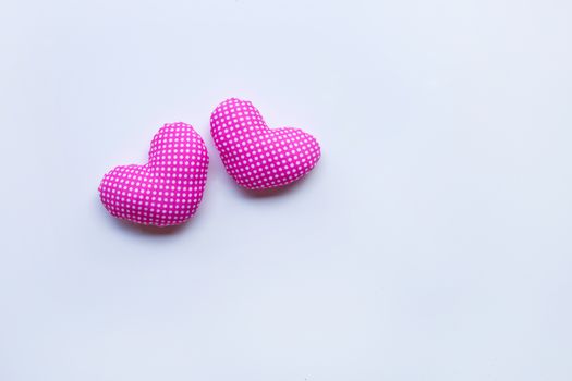 Valentine's hearts on white background