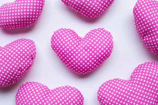 Valentine's hearts on white background