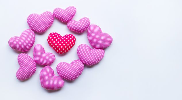 Valentine's hearts on white background