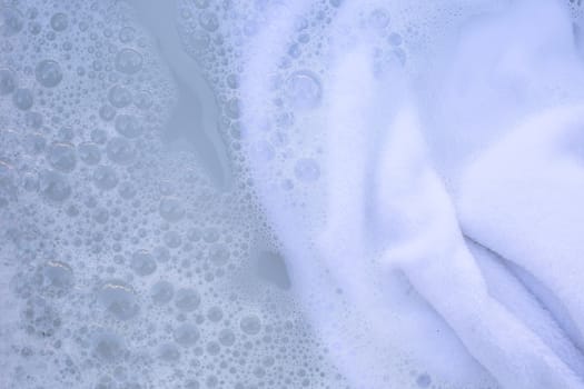 Soak a cloth before washing, white cloth