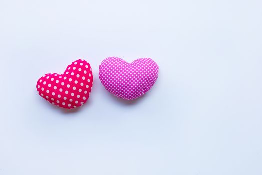 Valentine's hearts on white background
