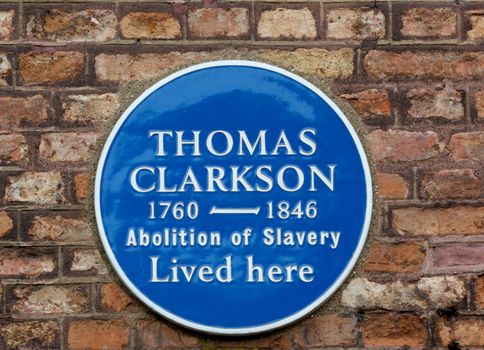 Plaque to commemerate Thomas Clarkson - Slave Abolisionist
