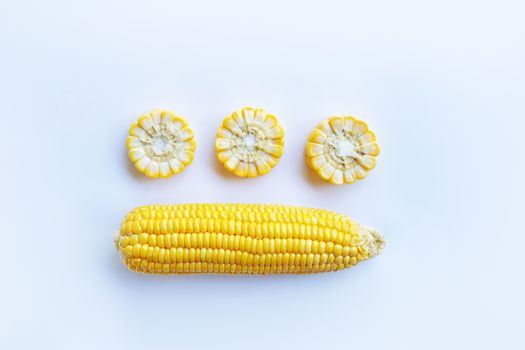 Corn on white background