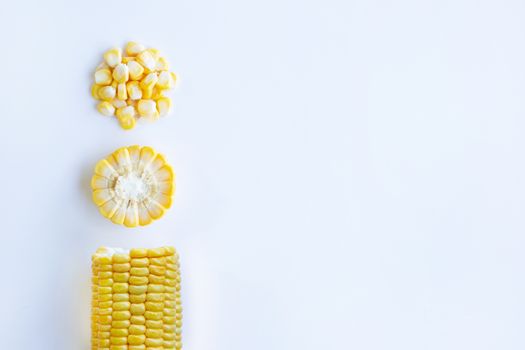 Corn on white background