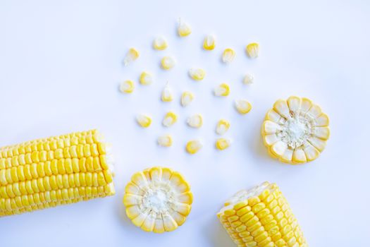 Corn on white background