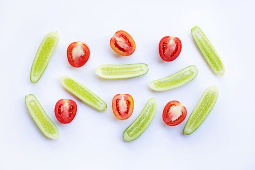 Natural ingredients for homemade skin care on white.