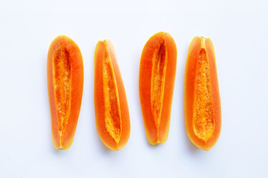 papaya on white background
