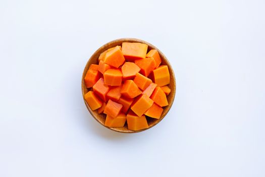papaya on white background