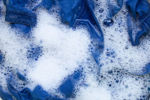 Washing Jeans shirt, soaked