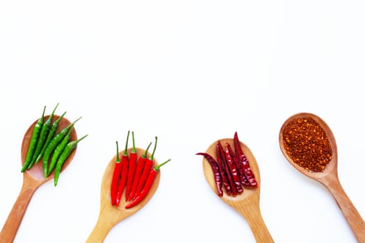 Hot chili pepper on white background.